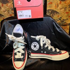 NIB! Converse Chuck Taylor 70 High-Top Sneakers Black/White/Red M5.5 W 7.5